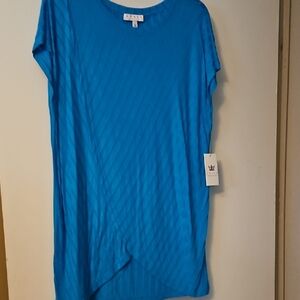 Chaus Teal Ribbed Top